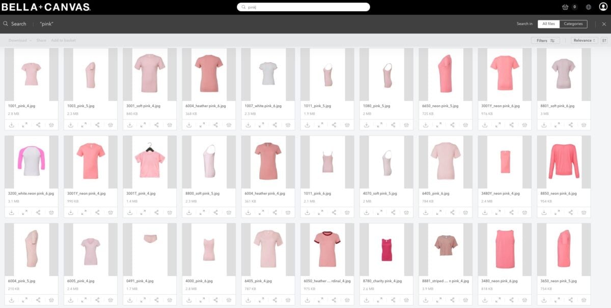 Bella Canvas Search results for pink garments