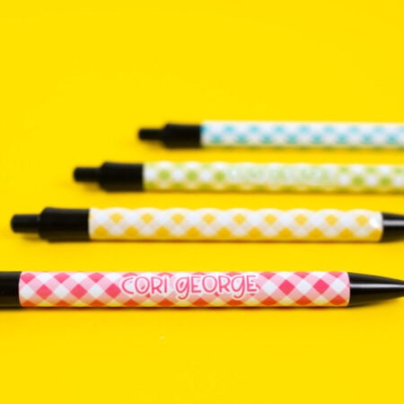 Sublimation pens on a yellow background