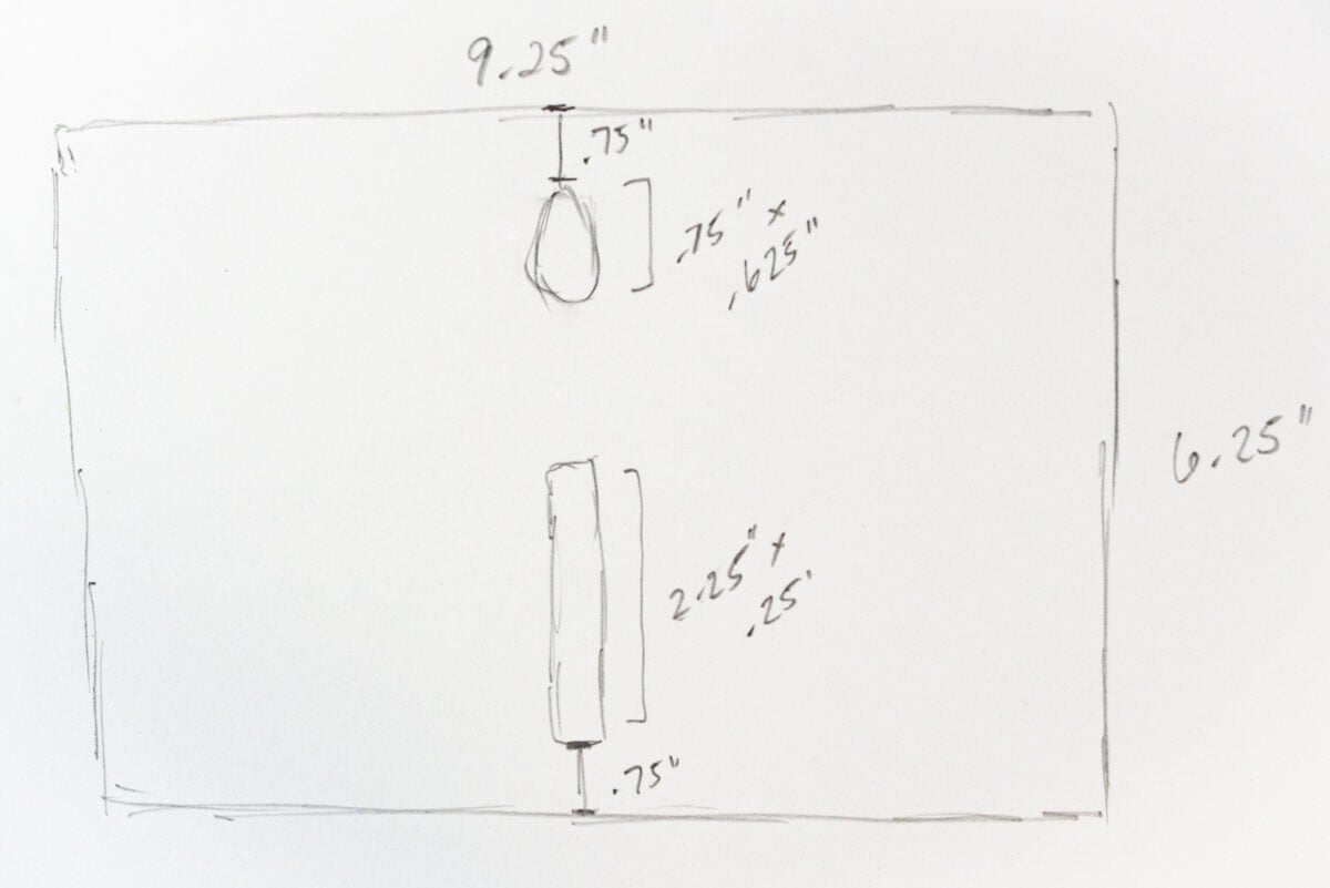 Hand-drawn sketch of template