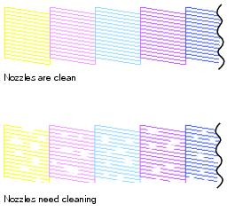 Screenshot of the Print Head Nozzle Check from a sublimation printer