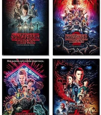 Posters for Seasons 1 - 4 of Stranger Things