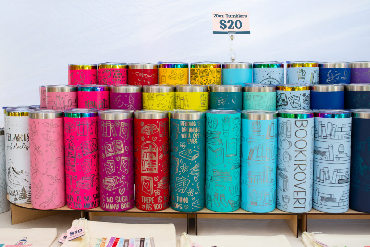 Tumblers at a craft fair