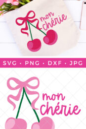 Mon Cherie cherry SVG pin image