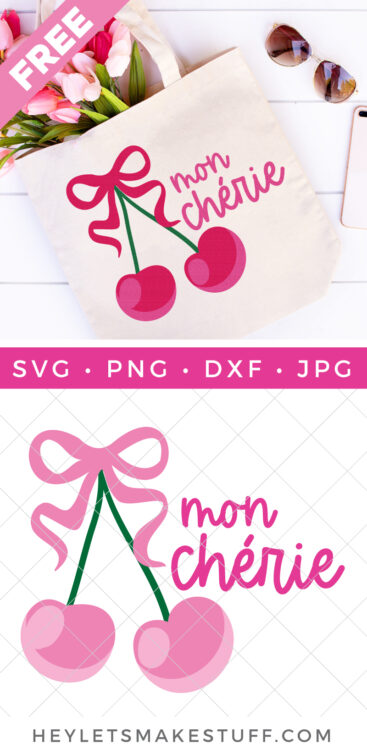 Mon Cherie cherry SVG pin image