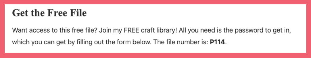 Screenshot of part of the page where you see the free file number.