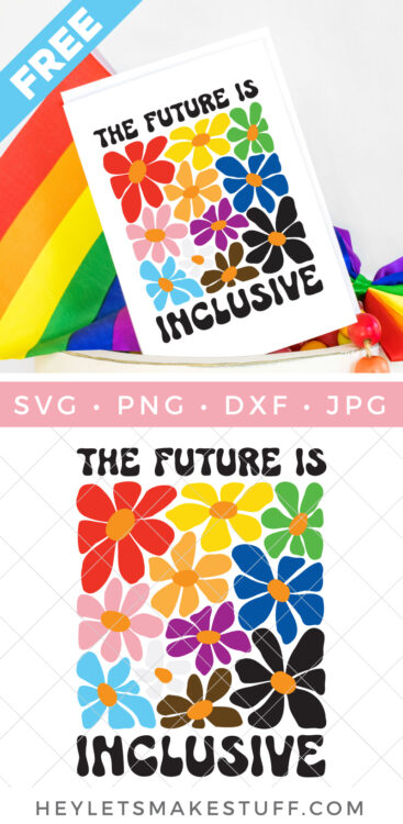"the future is inclusive" SVG pin image