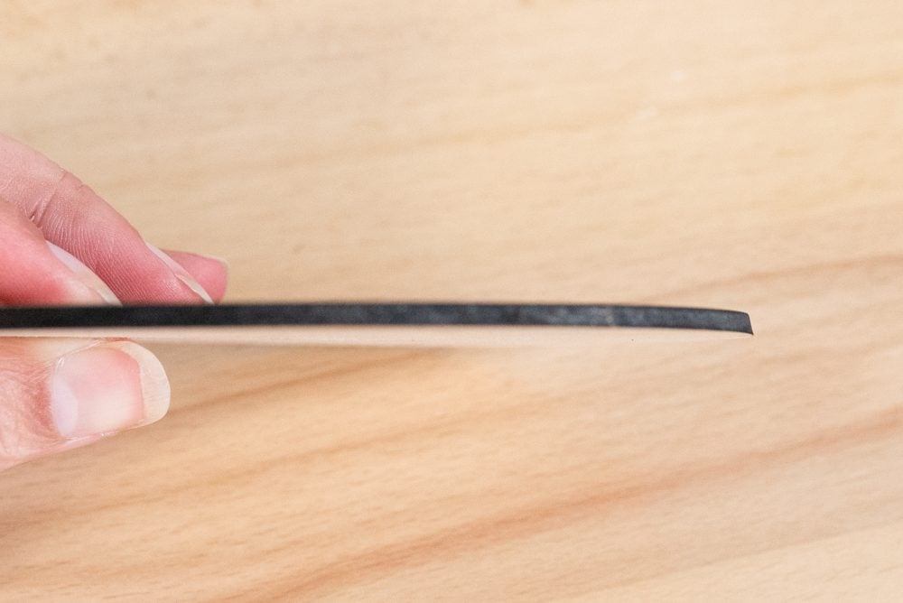 Close up of wood project showing how the edge isn't completely straight