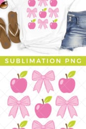 Coquette Bows and Apples sublimation file pin image