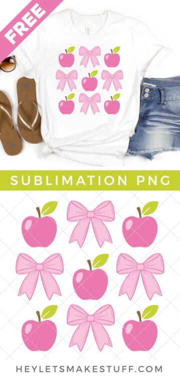 Coquette Bows and Apples sublimation file pin image