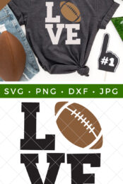 LOVE Football SVG Pin Image