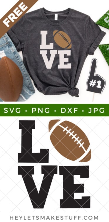 LOVE Football SVG Pin Image
