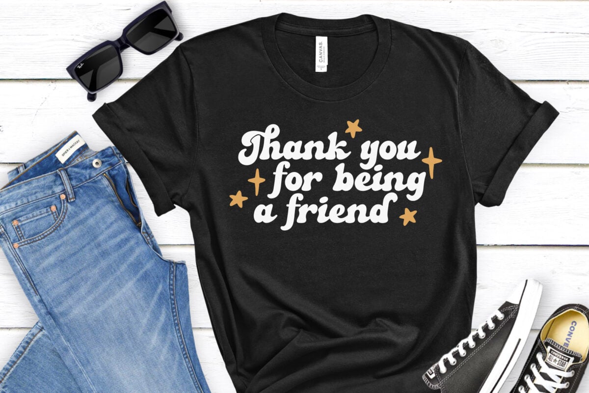Thank You For Being a Friend Golden Girls SVG on black shirt
