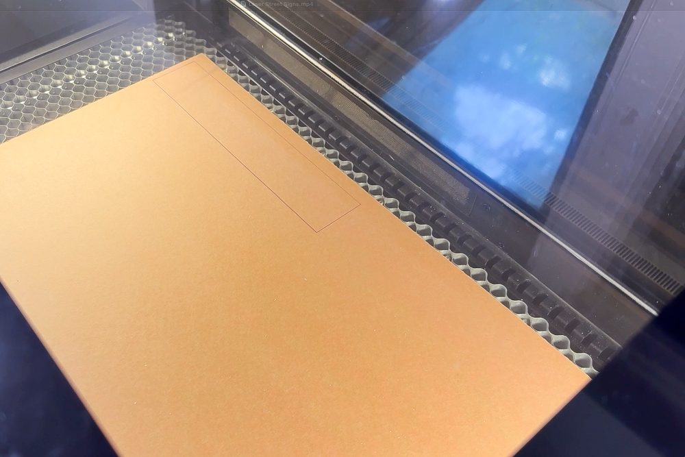 Laser with pink acrylic cut