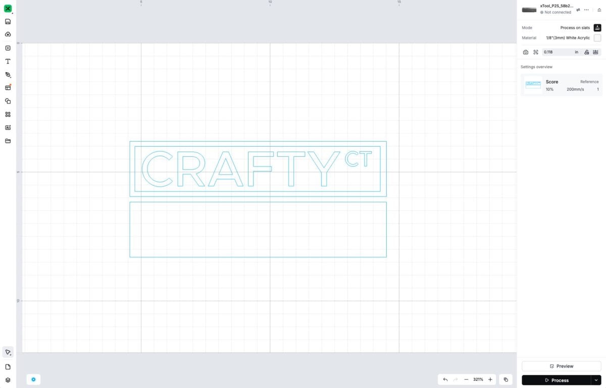 Screenshot showing the duplicated back rectangle