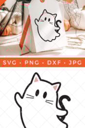 Cat ghost SVG pin image