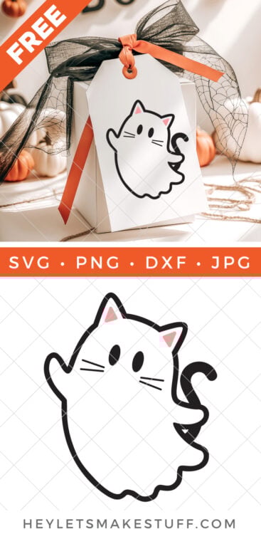 Cat ghost SVG pin image