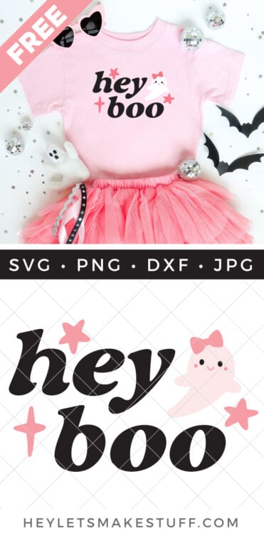 Hey boo ghost SVG pin image