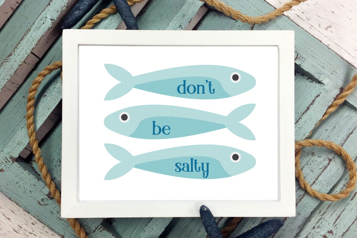 Free sardine SVG file as fraamed artwork