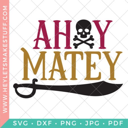 Ahoy Matey free pirate SVG security image