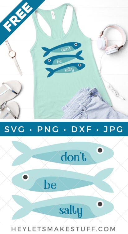 Free sardine SVG file pin image