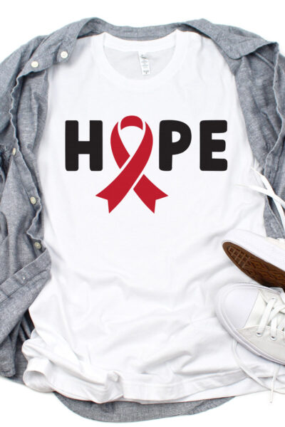 AIDS HOPE SVG on white shirt