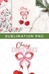 Cherry Christmas sublimation file pin image