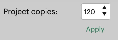 Cricut Design Space Screenshot: Closeup showing number of copies