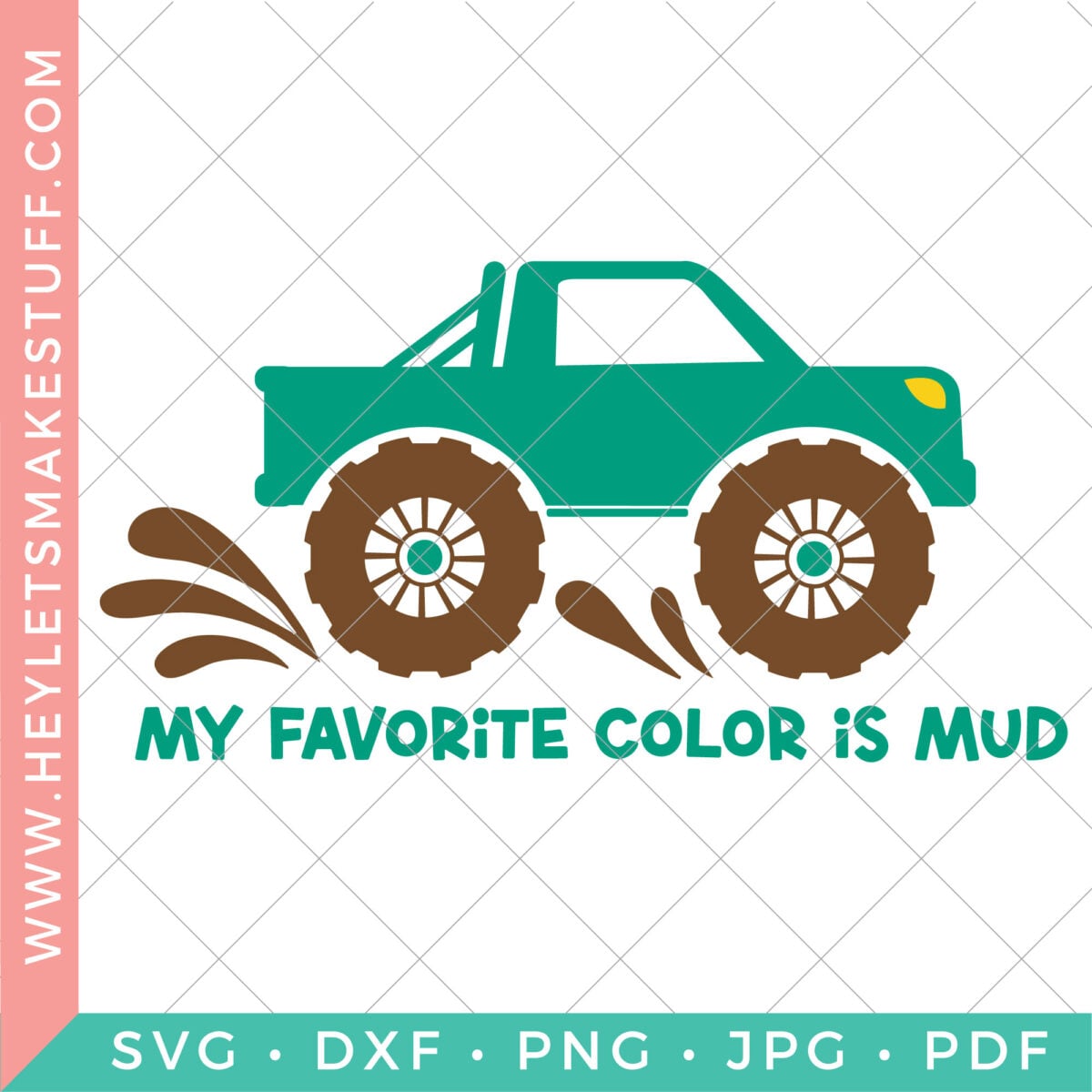 My Favorite Color is Mud Monster Truck SVG security image