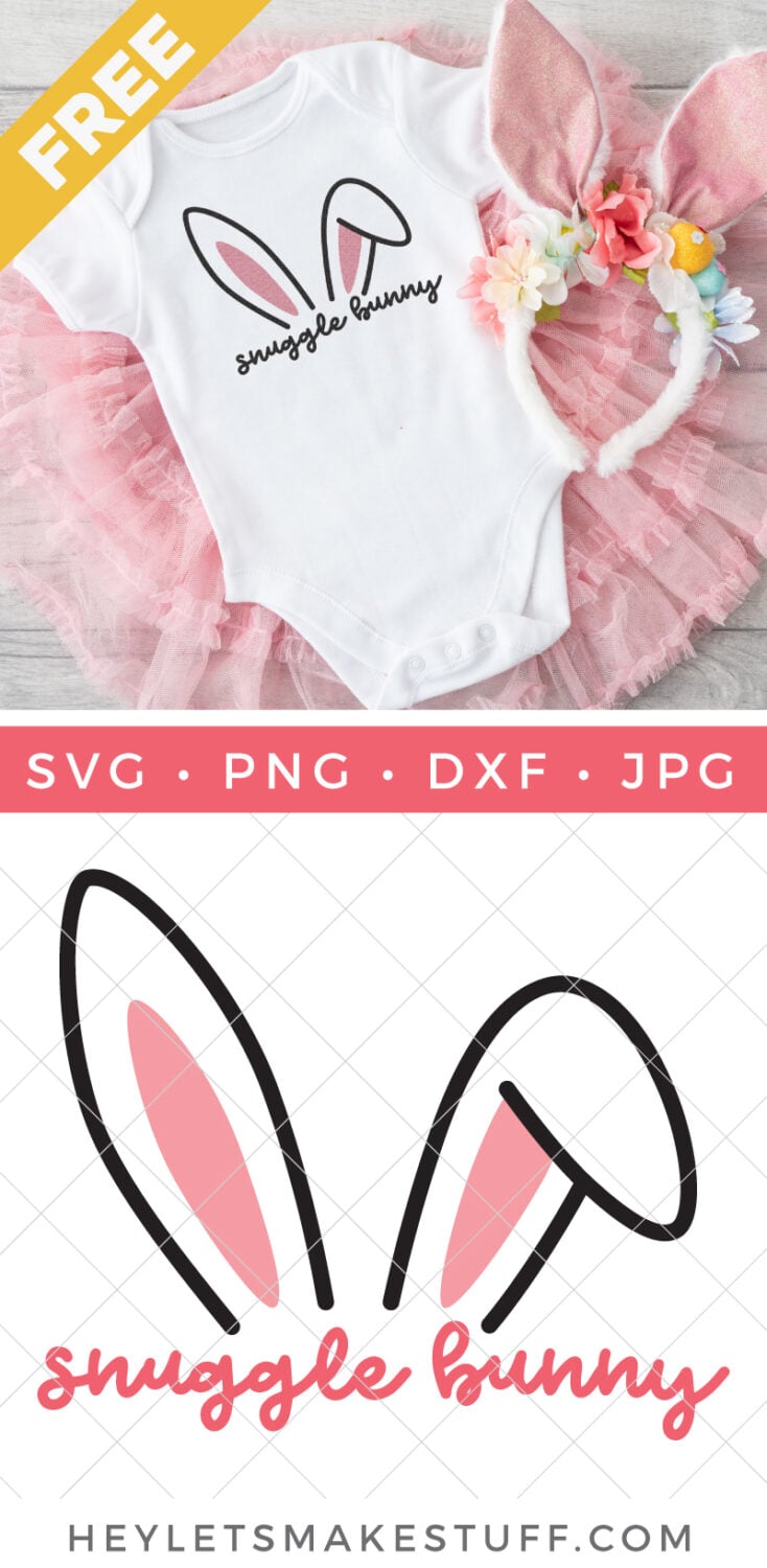 Free snuggle bunny SVG pin image