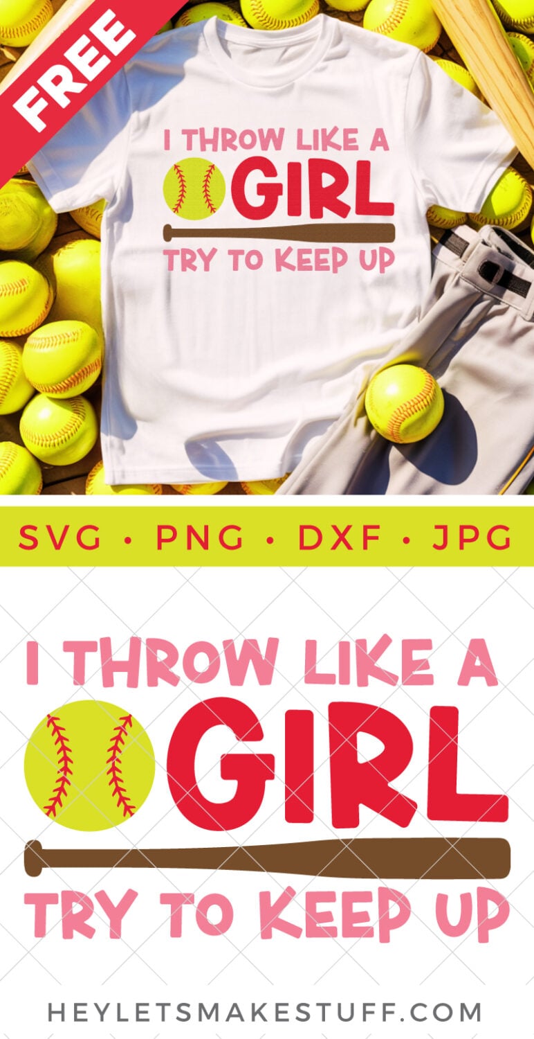 Softball SVG pin image