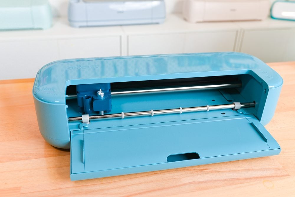 Cricut Explore 5 on a table, viewed at an angle
