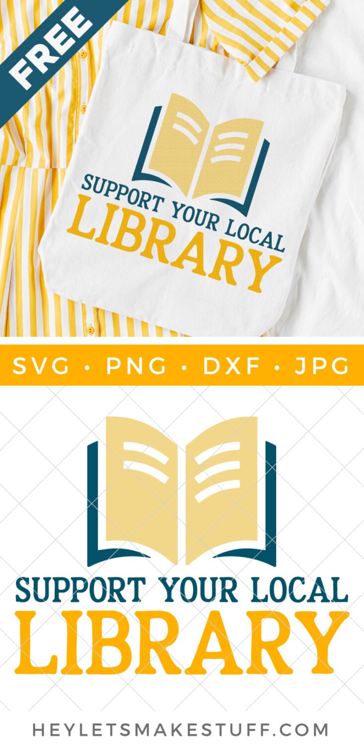 Support Your Local Library SVG pin image