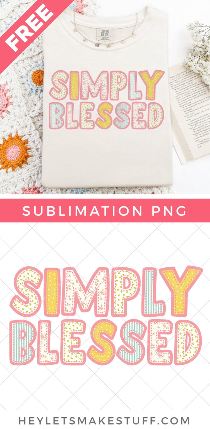 Simply Blessed sublimation file pin image
