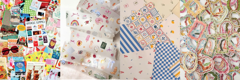 Collage of scrapbooking products