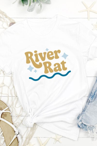 River Rat SVG on a white shirt with nautical accessories