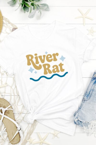 River Rat SVG on a white shirt with nautical accessories